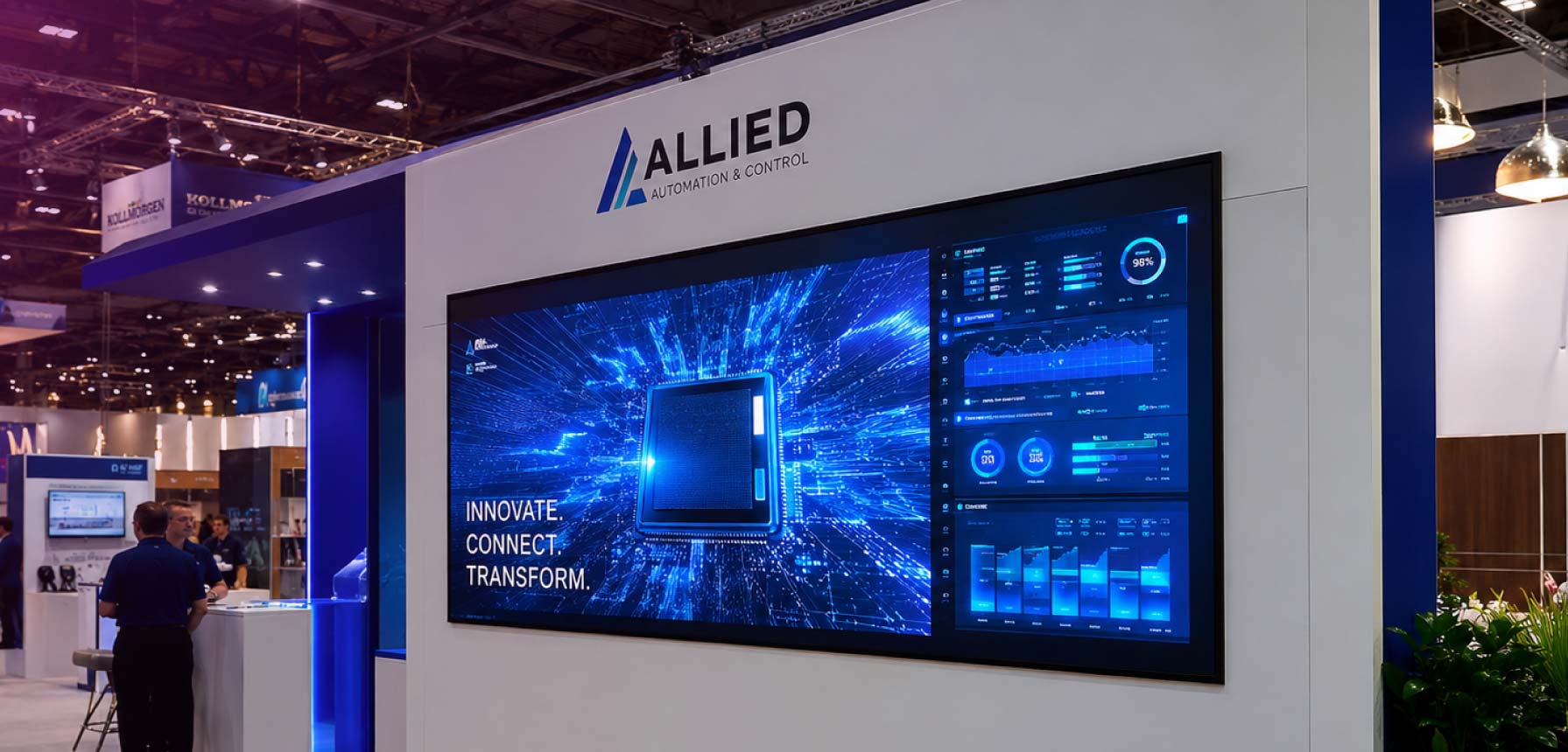 Integrated LED wall on the show floor